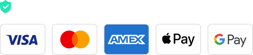 Accepted payment methods: Visa, Mastercard, American Express, Apple Pay, Google Pay
