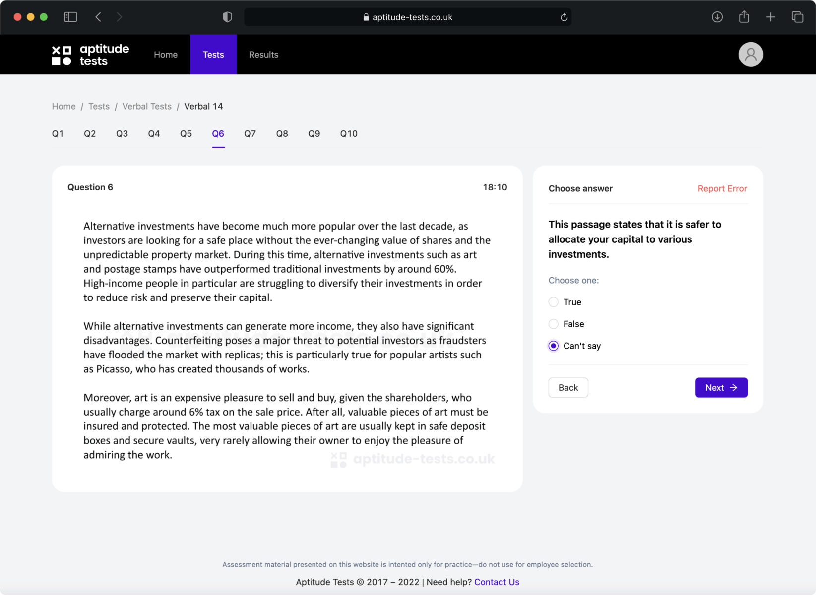 Arup Verbal Reasoning Tests — Aptitude Tests