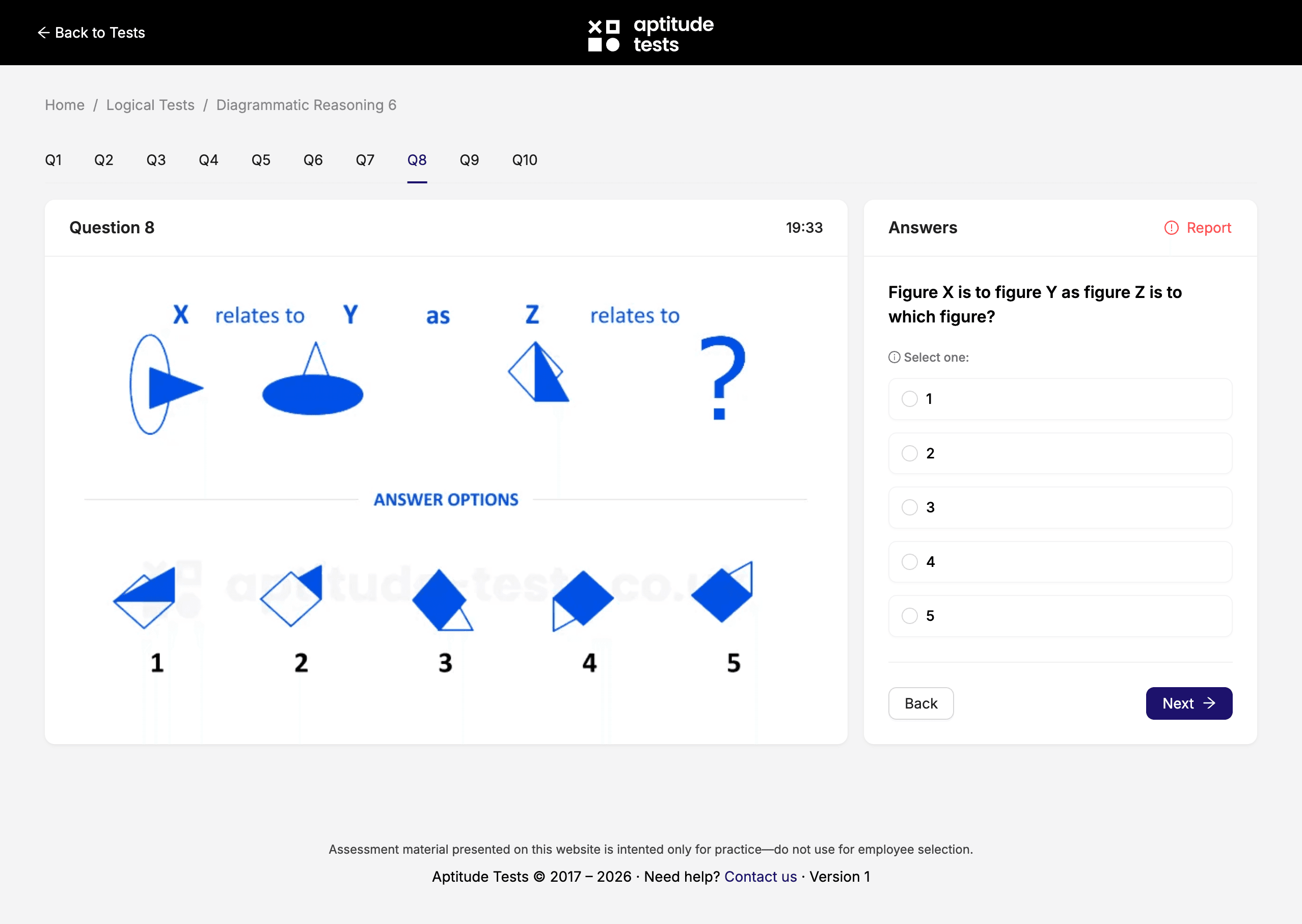 Diagrammatic Reasoning Tests