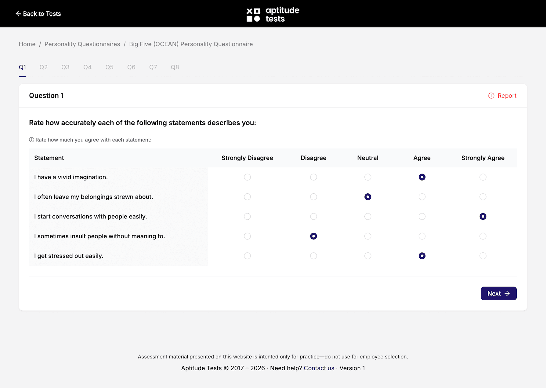 Personality Questionnaires